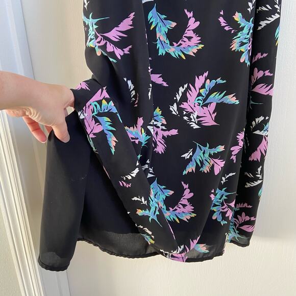 Black Printed Slip Dress Tank Dress Women's Medium - Picture 2 of 5